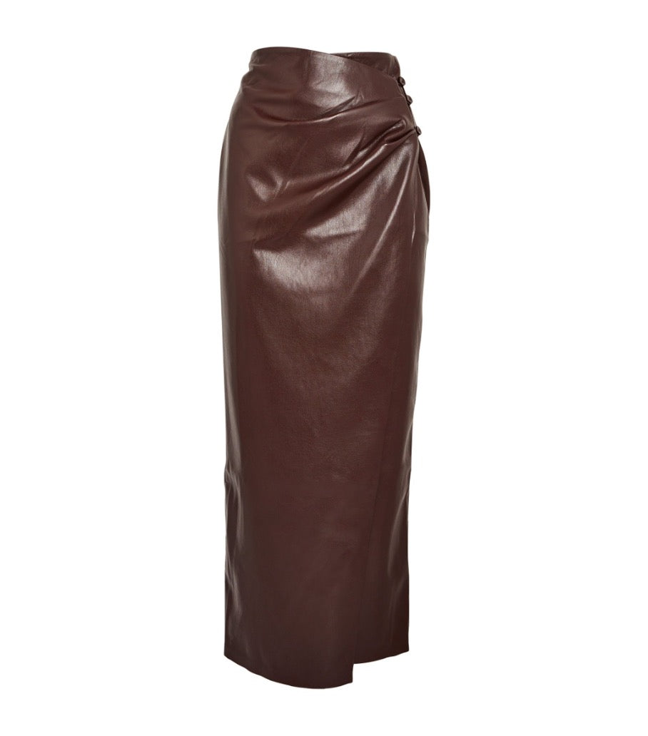 Lucy leather midi skirt